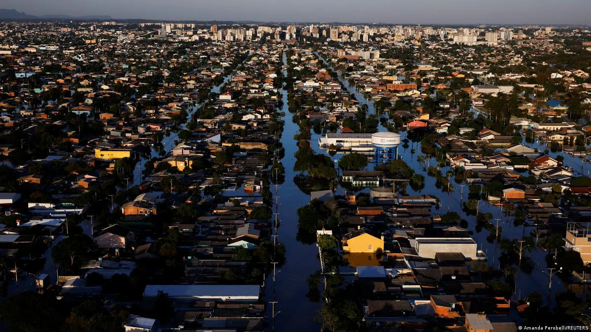 Flooded streets in the city of Canoas